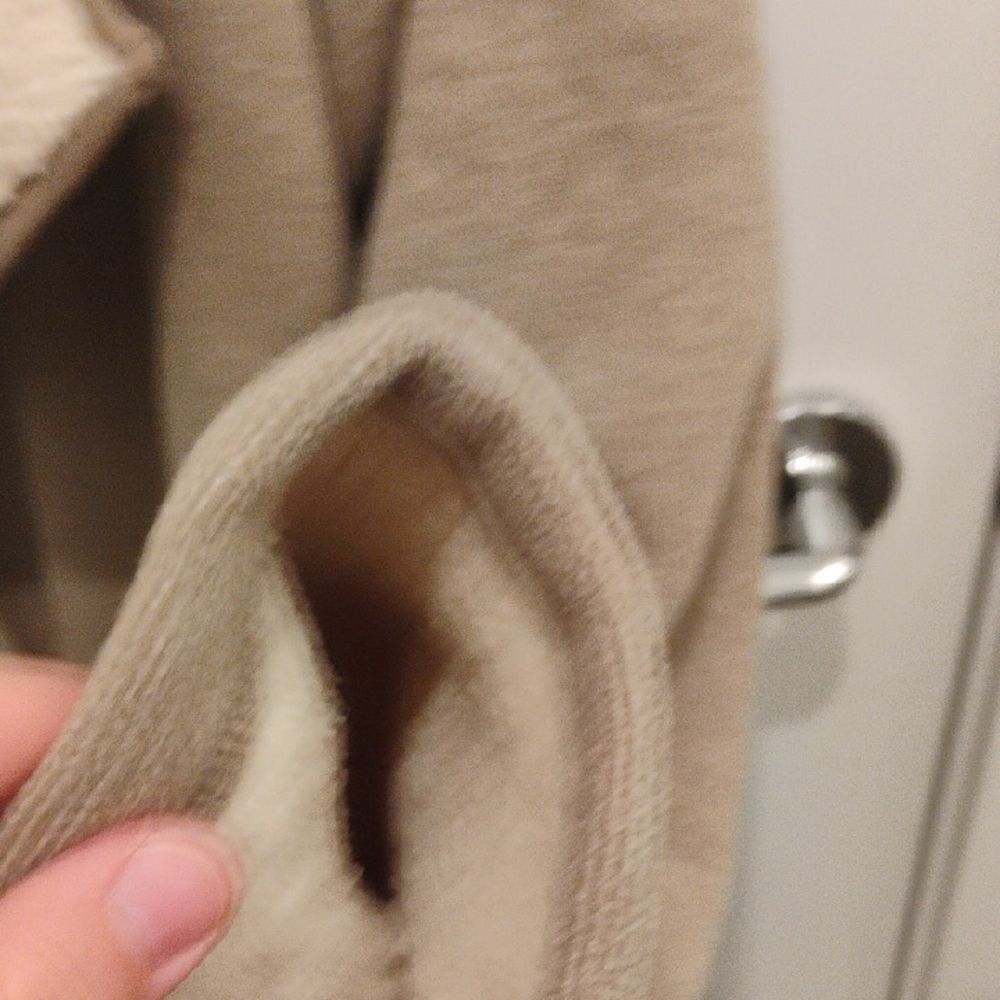 Original Nicole Miller Cozy Beige and Cream Sherpa Jacket Women's XL - Picture 6 of 7
